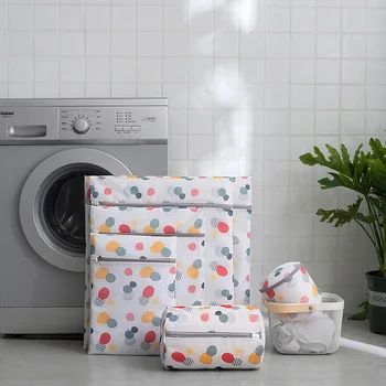 

6 Sizes Zippered Mesh Laundry Wash Bags Washer Protection Net Bag For Underwear Socks Foldable Bar Washing Laundry Bag