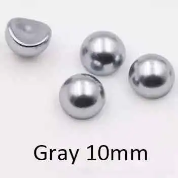Gray 10mm Смешанные размеры, жемчужные украшения для ногтей, 3d бусины для ногтей, стразы для украшения своими руками, белый, серый, бежевый, 6 мм, 8 мм, 10 мм, 5 шт., аксессуары для сумок - Цвет: Gray 10mm