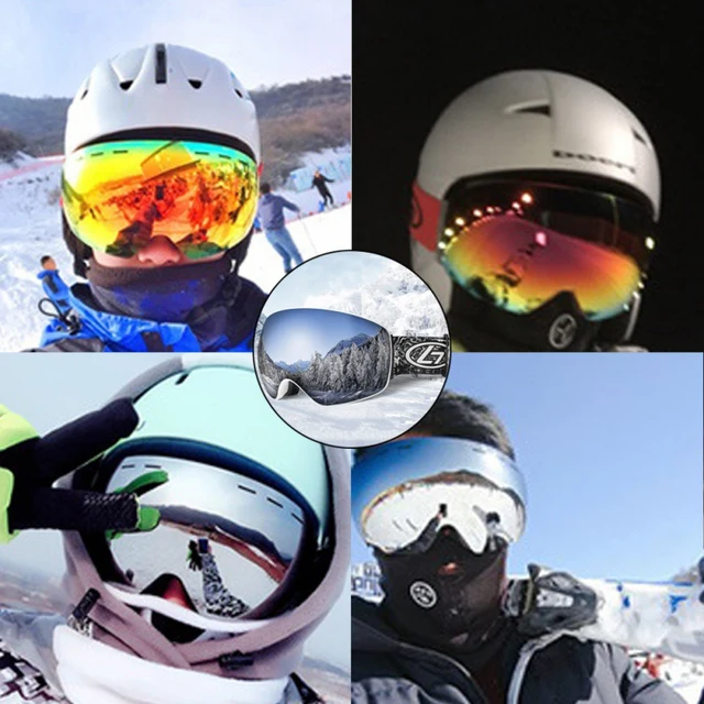 US $18.58 Rimless Ski Goggles Double Layers Anti-fog Big Ski Mask Glasses Skiing Snow Snowboard Goggles Eyewe
