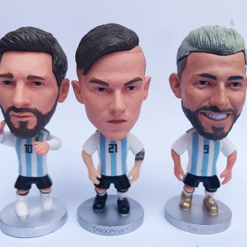 Cute Soccer Star Football Figure PVC Cake Decoration Doll 2020 Football Player Toys Fans Souvenir Birthday Gift  Micro Landscape