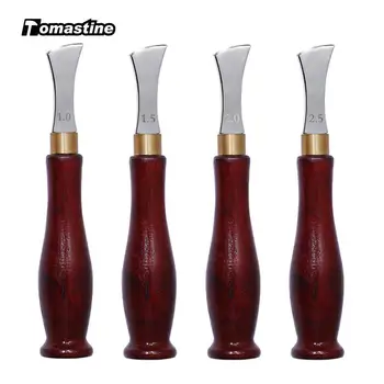 

4pcs/set Leather Craft DIY Shallow Round Handle Edge Creasing Press Line Tool 1mm/1.5mm/2.0mm/2.5mm Leather Arch Edge Sector