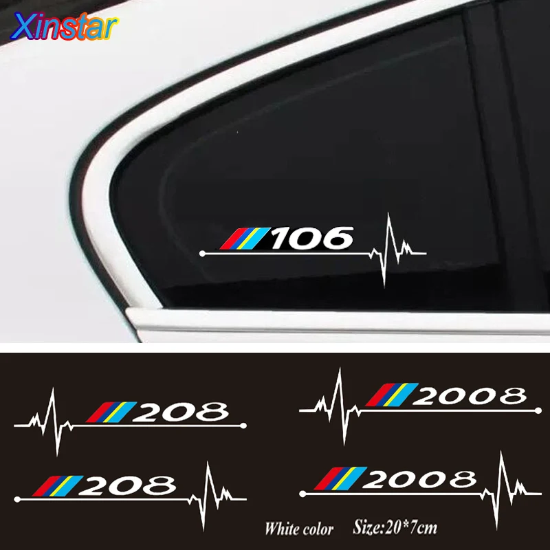 2 шт. Наклейка на окна автомобиля стикер для Peugeot 106 108 206 208 306 308 508 2008 3008