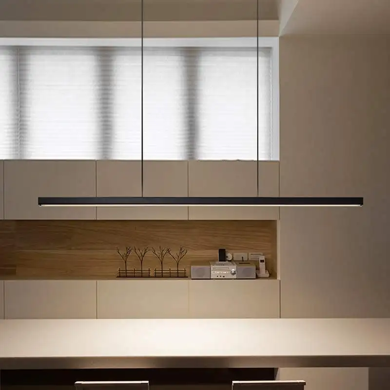 

Europe Style Designer Strip Minimalist Restaurant Bar Counter Desk Reception Originality Personality Post Modern A Chandelier