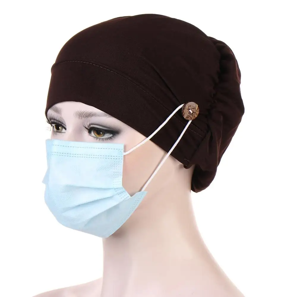

Simple Women Muslim Plain Hijabs Hat Islamic Turban Inner Caps Beanie Cap Elastic Cloth Head Cap Hat Ladies Hair Accessories