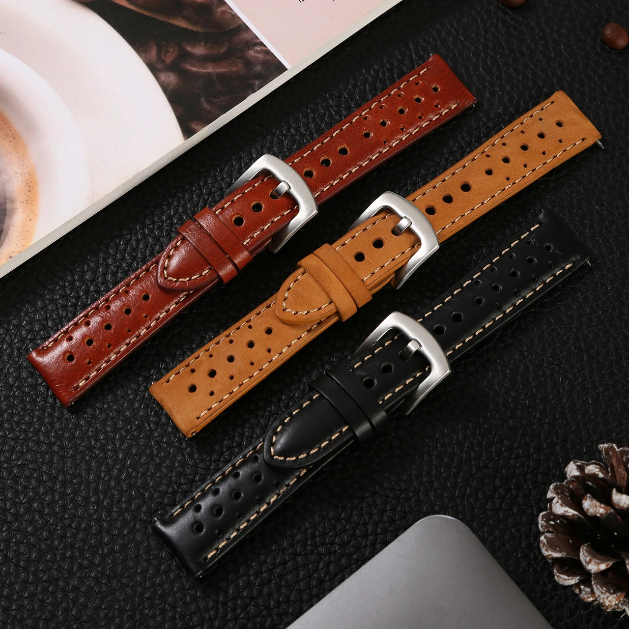 Vintage Cowhide Leather Watch Strap with Quick Release