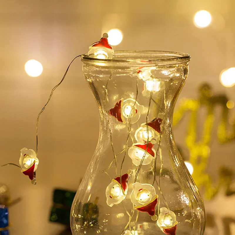 

2m Christmas Tree Led String Lights Snowman Christmas Satan Copper Wire Light Home Decor Waterproof Energy-Saving