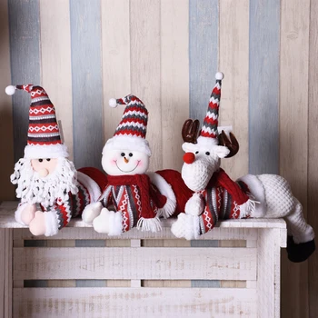 

Christmas Santa Claus Dolls Xmas Tree Decoration Home Window Ornament Enfeite De Natal Snowman Figurines Elk Toys New Year