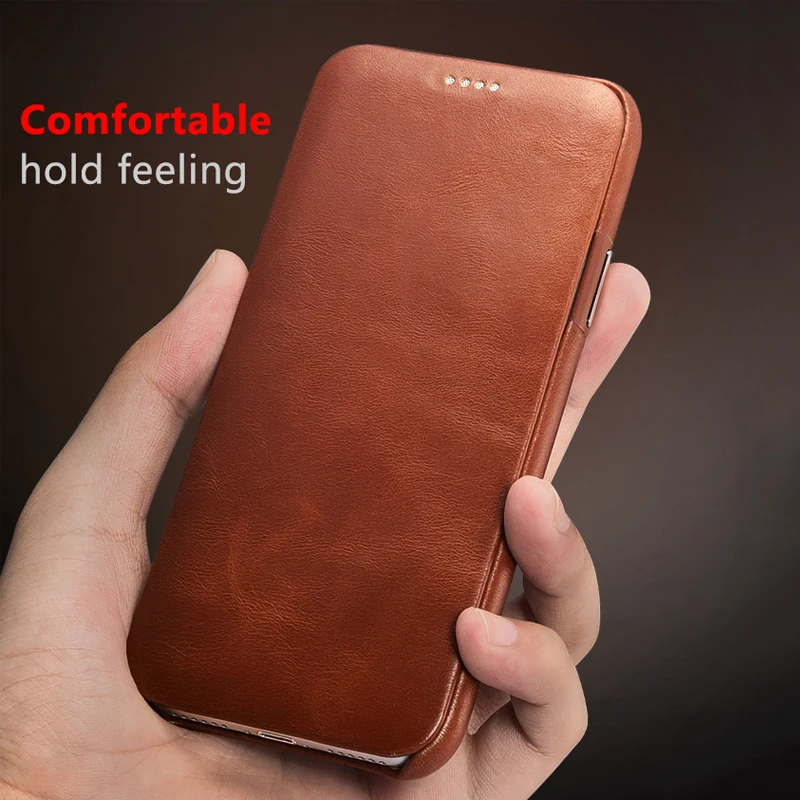 ICarer для iPhone 11 Pro максимальный чехол Роскошный Винтажный чехол из натуральной кожи жесткий защитный флип-чехол для телефона iPhone 11 задняя крышка
