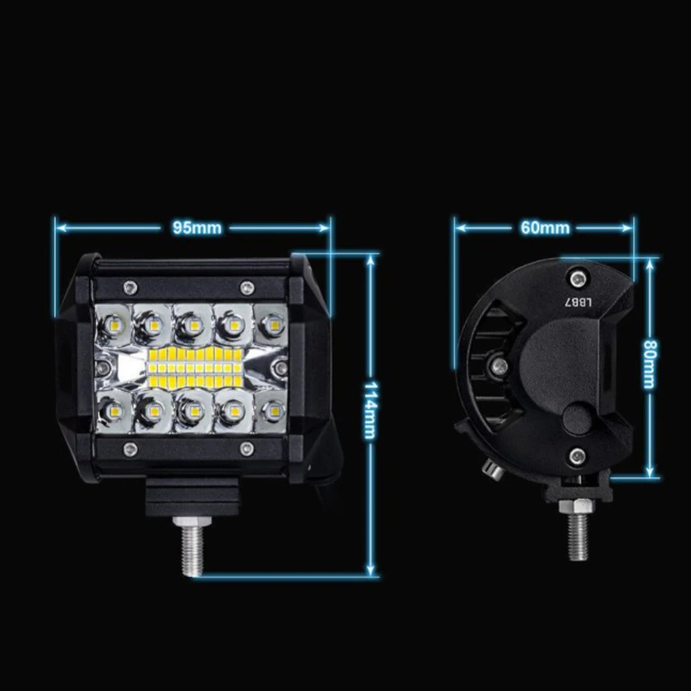 2 шт. 4 дюйма светодиодный световой бар 200 Вт точечный прожектор комбо Тройной Ряд дальнего света автомобильные аксессуары
