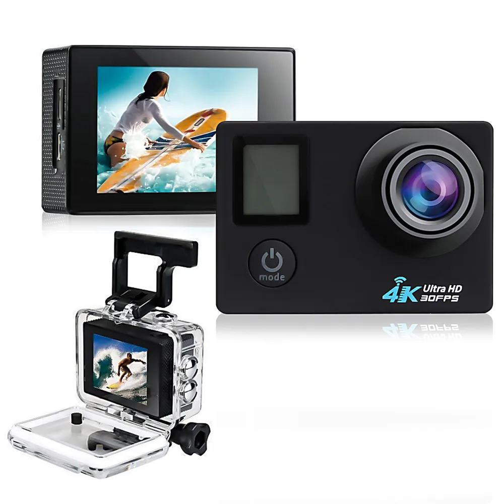 Водонепроницаемый 4K двойной экран Wifi HD 1080P спортивная Экшн-камера DVR Cam видеокамера# T2