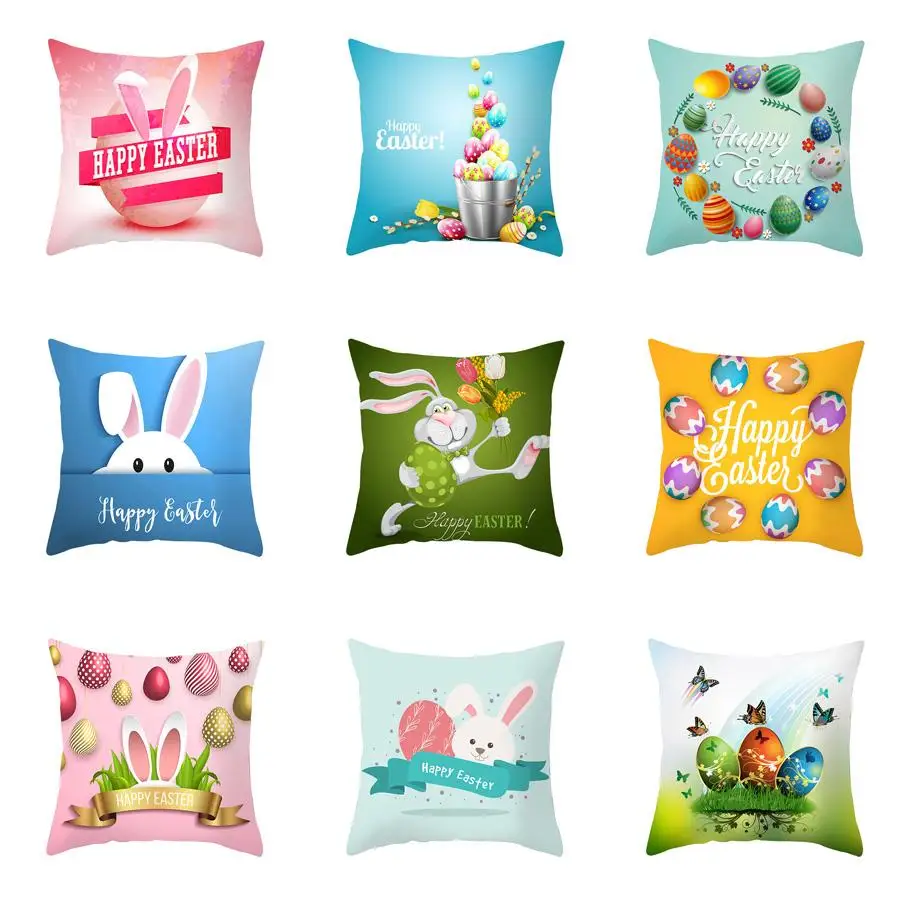 Счастливая Пасха чехол для подушки искусственная подушка кролик яйцо