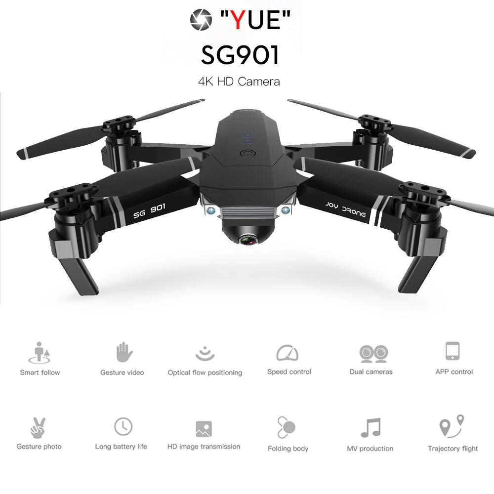 

SG901 RC Drone with Camera 4K Optical Flow Positioning MV Interface Follow Me Gesture Photos Video RC Quadcopter RC Toys