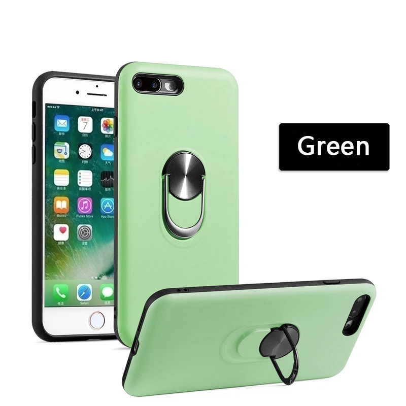 Роскошный армированный Мягкий противоударный чехол для IPhone 11 Pro XS Max X XR силиконовый бампер чехол для IPhone 6 6s 7 8 Plus металлический чехол с кольцом
