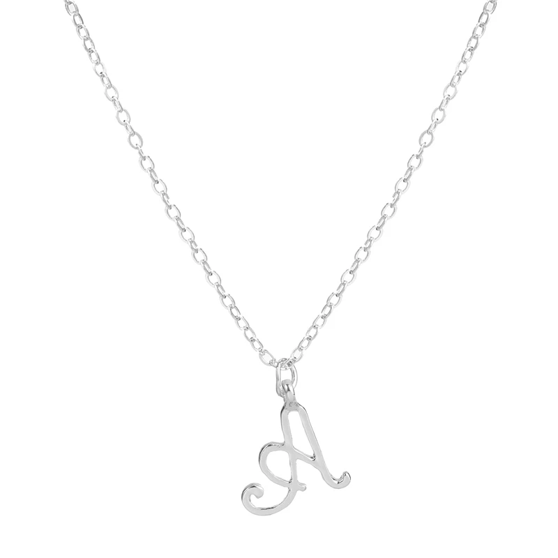 26 Letters Pendant Necklaces For Women Simple Fashion Tiny Dainty Heart Initial Necklace Name Jewerly Accessories Girl Gift