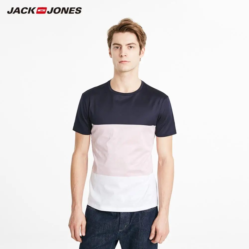 Мужская футболка с короткими рукавами JackJones 100% хлопок ассорти цветов базовая