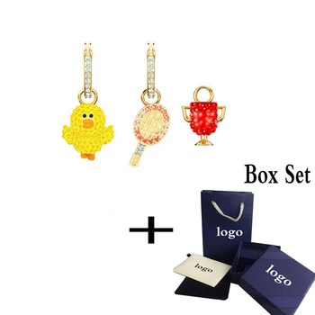 

2020 SWA Fashion Exquisite LINE TENNIS pierced earrings free competition trophy, tennis racket, yellow duck gift for girlfriend