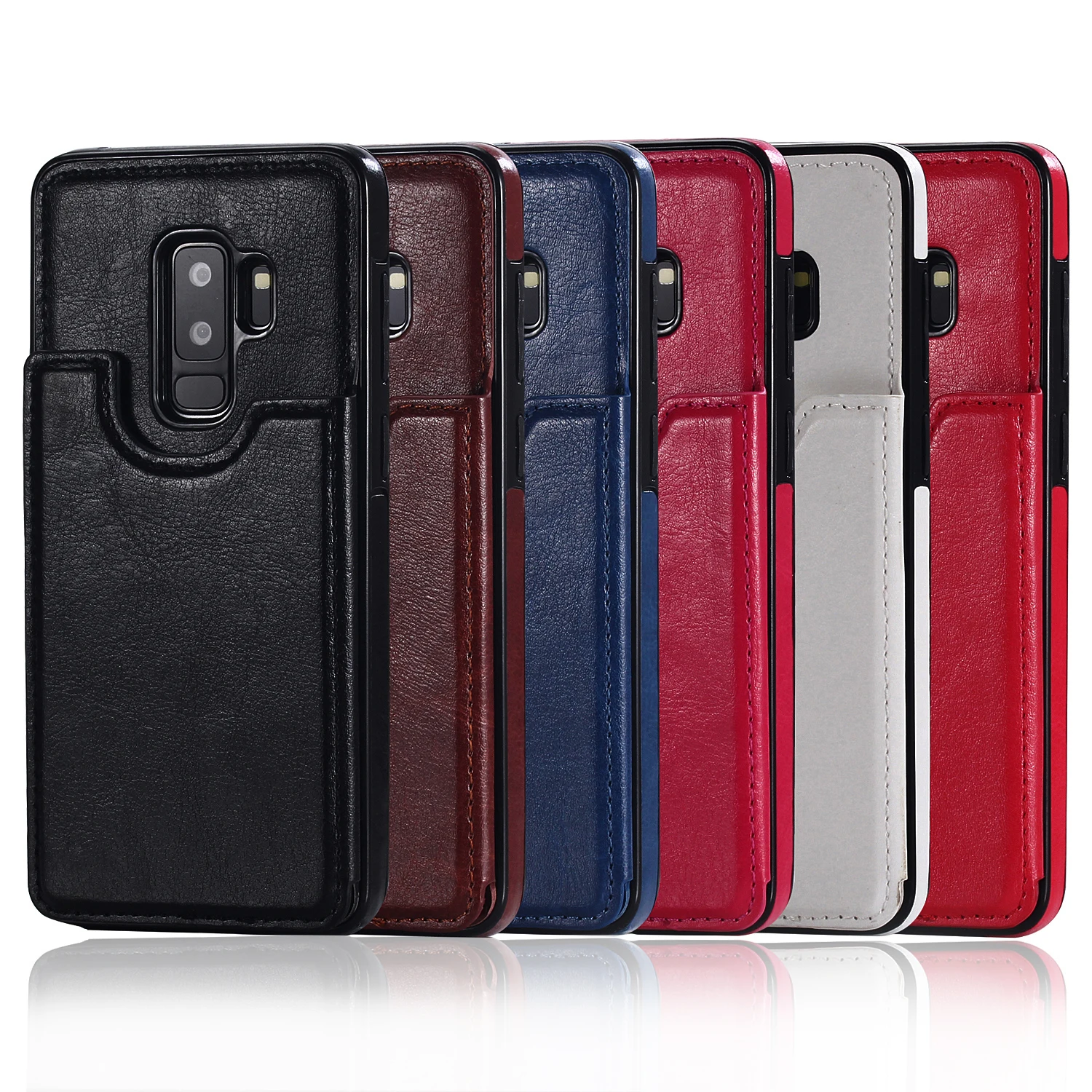 

Two-button new flip wallet for Samsung Galaxy S7 S7 Edge S8 S8 Plus S9 S9 Plus S10 S10 Plus Note8 9 bracket TPU leather case