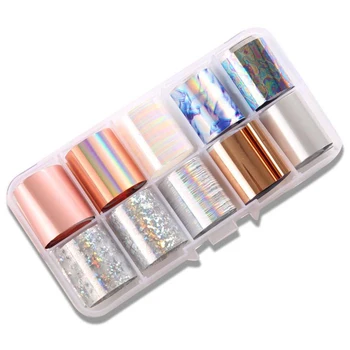 

10 Grid Nail Star Paste Color Transfer Film UV Gel Nail Sticker Nail Diy Art Decoration 2.5x100cm 17#