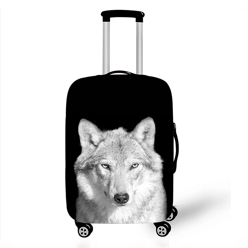 Black White Animals Luggage Cover Lions Tigers Horses Pattern 18-32 Inch Suitcase Covers High Elastic Travel Trolley Case Cover 2