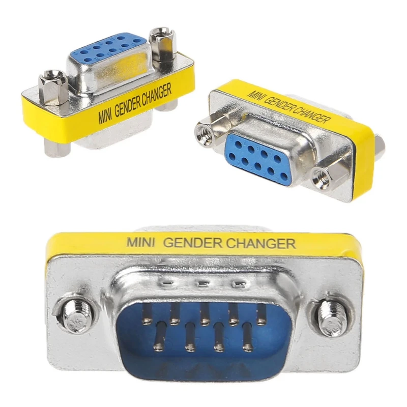 

2Pcs DB9 MINI Gender Changer Adapter 9Pin RS232 Com D-Sub VGA Plug Connector