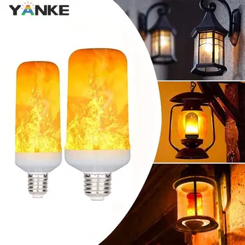 

LED Dynamic Flame Effect Light Bulb Multiple Mode Creative Corn Lamp Decorative Lights for Bar Hotel Restaurant Party E27 E26