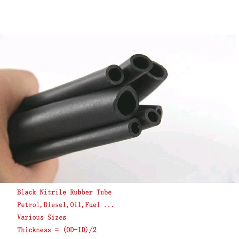 Nitrile Rubber Black Fuel Tube Petrol Diesel Oil Line Hose Pipe Tubing 3mm~19mm