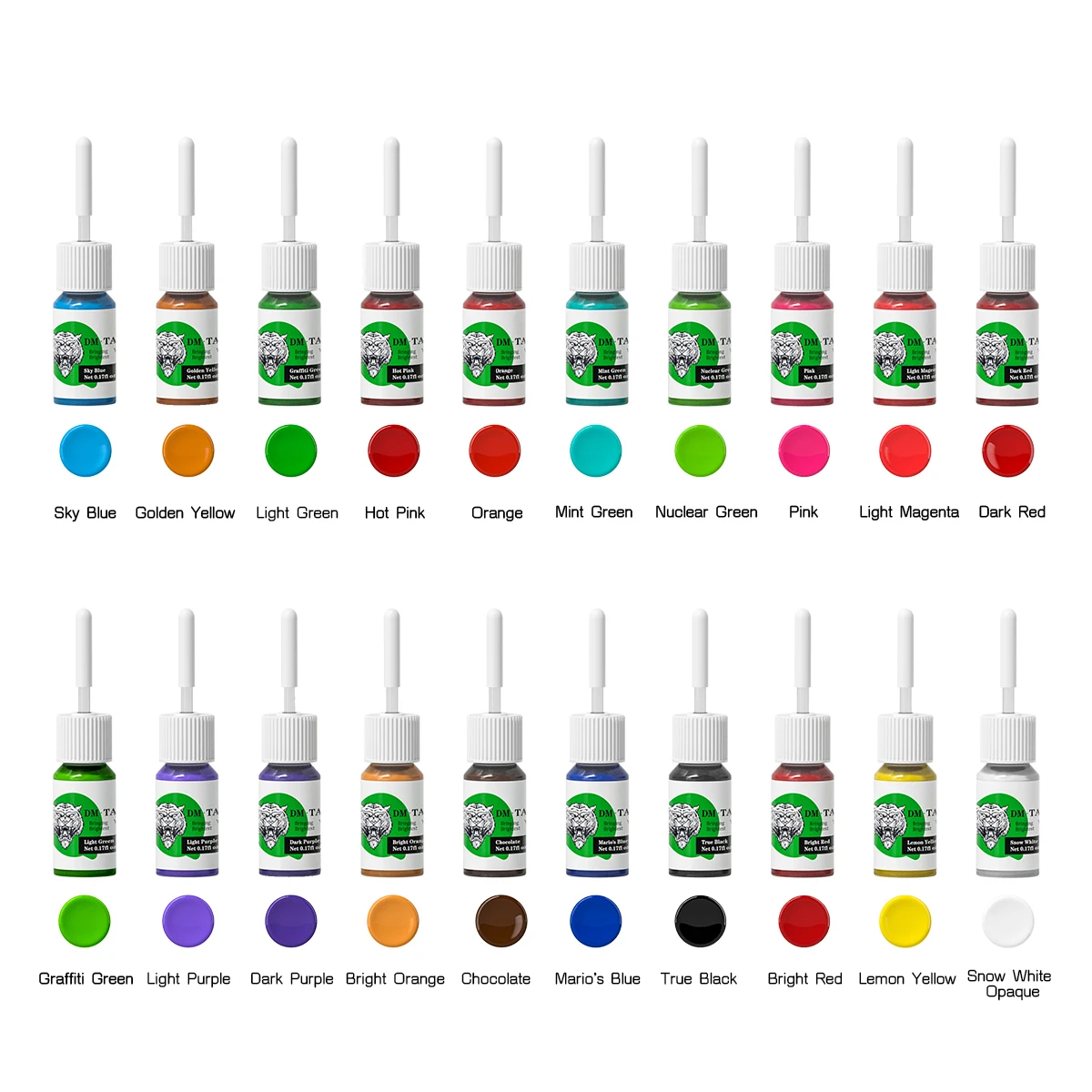 5ml Tattoo Inks Kit Professional Tattoo Supply 5/10/14/20 Mixed Colors Pigment Mixing Color Natural Plant Tattoo Ink Set 6 colors watercolor coloring book 20 sheet paint set water color pigment