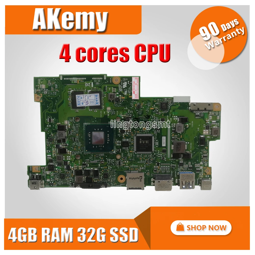 

with 4G RAM + 32G SSD 4 cores CPU Laptop Motherboard For ASUS E203M E203MA Notebook mainboard test OK
