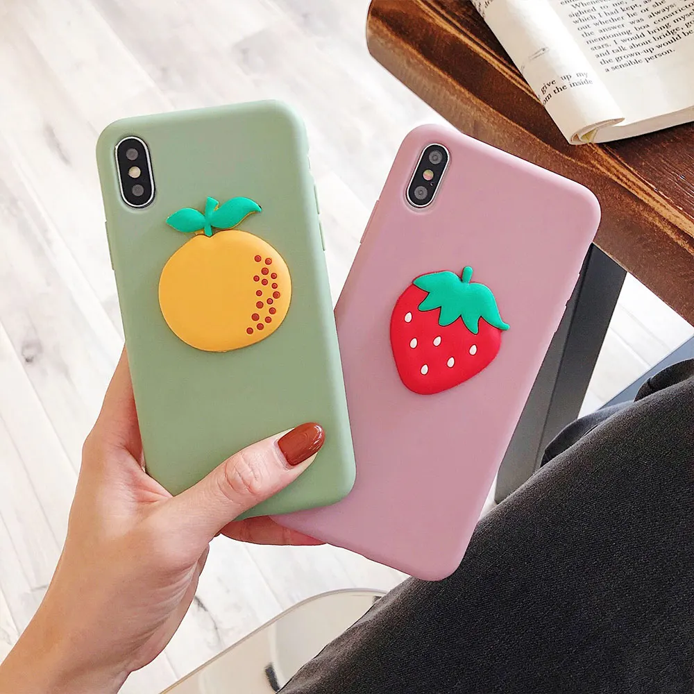 KISSCASE милый 3D апельсин чехол для iPhone XR XS Max 7 8X6 6s Plus Мягкий ТПУ Funda 6 8 Coque |
