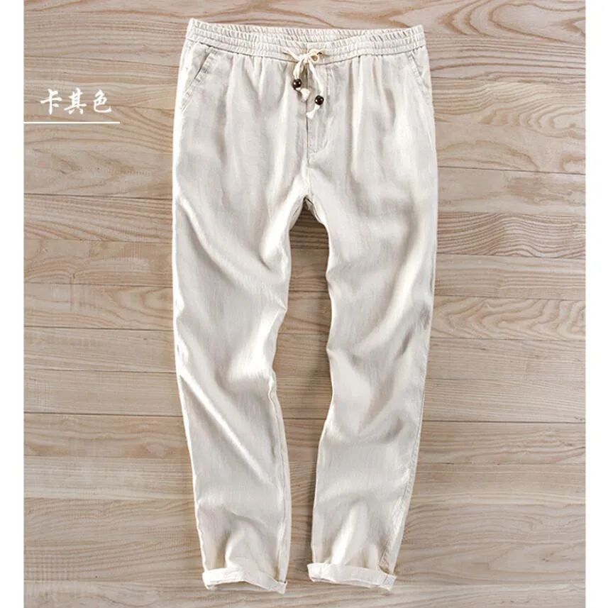 Popular 2019 Sinicism Fashion Men's summer cotton linen movement suits/Male slim embroidery Leisure T-shirt+Pants/two-piece Tops S-3XL