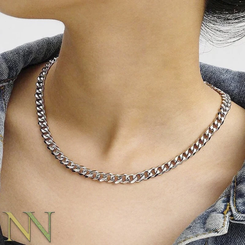 Twist Chain Punk Necklace - Thick Stainless Steel Chains Men Jewelry  Accessories