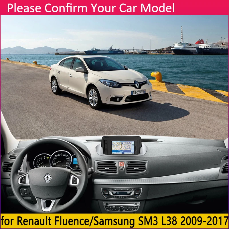 Для Renault Fluence 2009~ samsung SM3 Противоскользящий коврик на приборную панель солнцезащитный коврик для приборной панели автомобиля аксессуары 2012