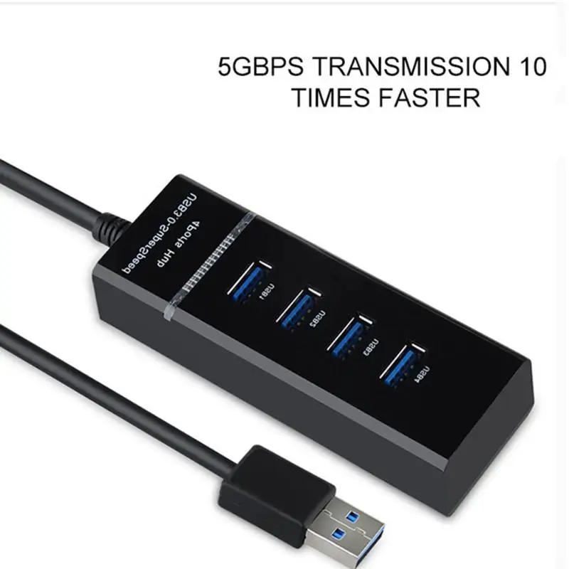 4 порта USB 3 0 Hub широко совместимый высокоскоростной 5 Гбит/с разветвитель адаптер