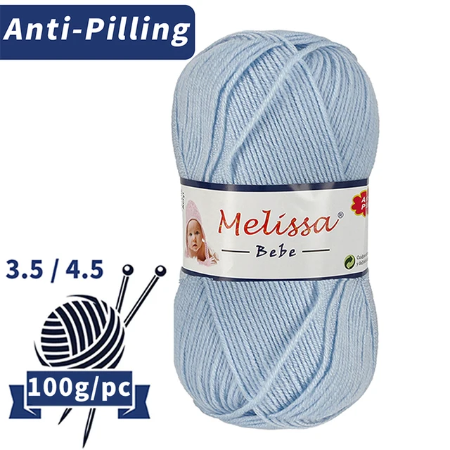 Melissa Hilo 100% Acrilico Ovillo de Lana Gruesa 115m 100g Para DIY Tejer y  Ganchillo, Certificado OEKO-TEX