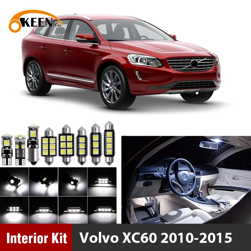 

14PC White Canbus Car Led Bulbs LED Interior Light Kit For Volvo XC60 2010 2011 2012 2013 2014 2015 Reading Ceiling License Lamp