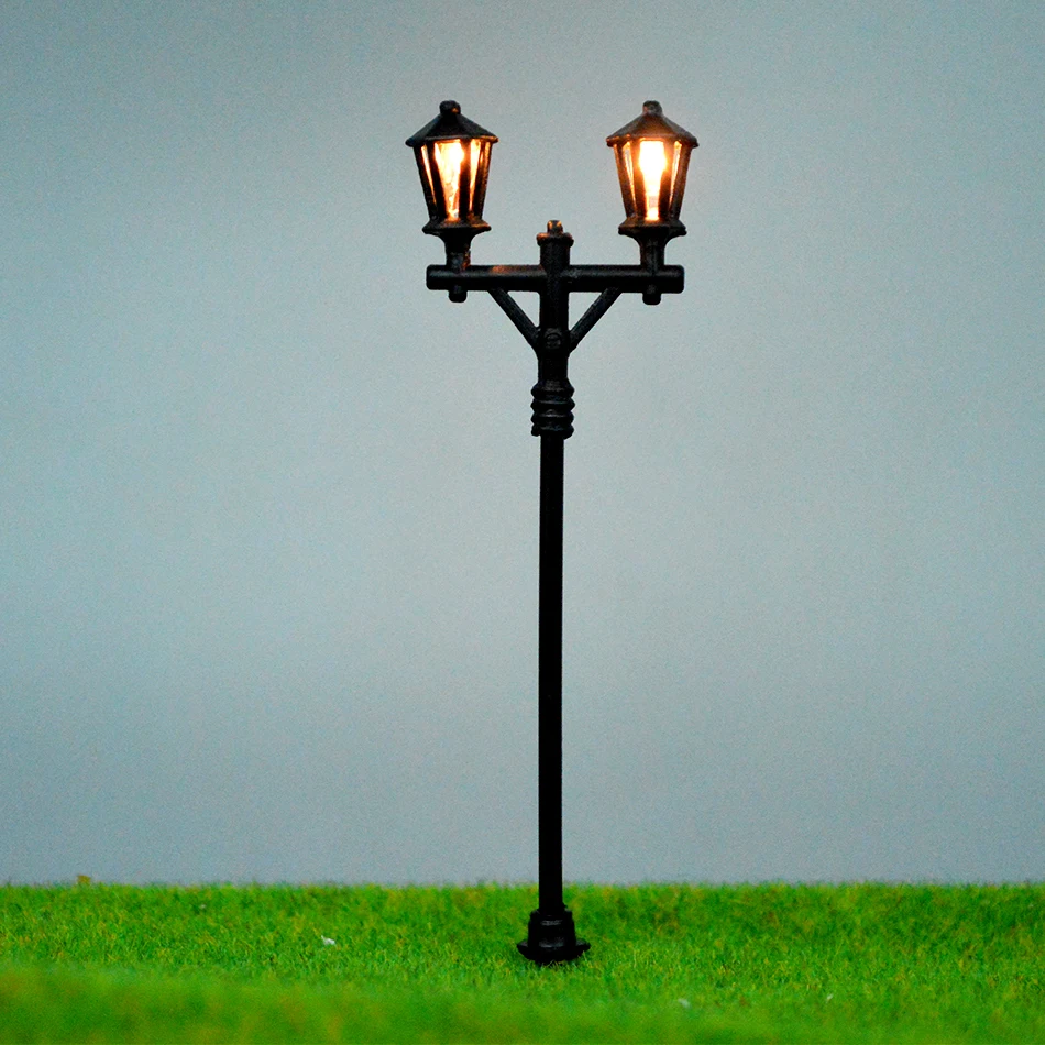 10 Pedazos Modelo de Farola LED en Miniatura Lámpara de Calle Luz de Noche Decoración para Mesa de Arena Micro Paisaje 1.9cm-1 