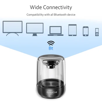 

C7 Portable Bluetooth 5.0 Speaker Clear Housing Subwoofer Support TF Card