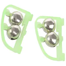 5 Pcs Double Bell Fish Pole Rod Fishing Light Alarm Bells Green