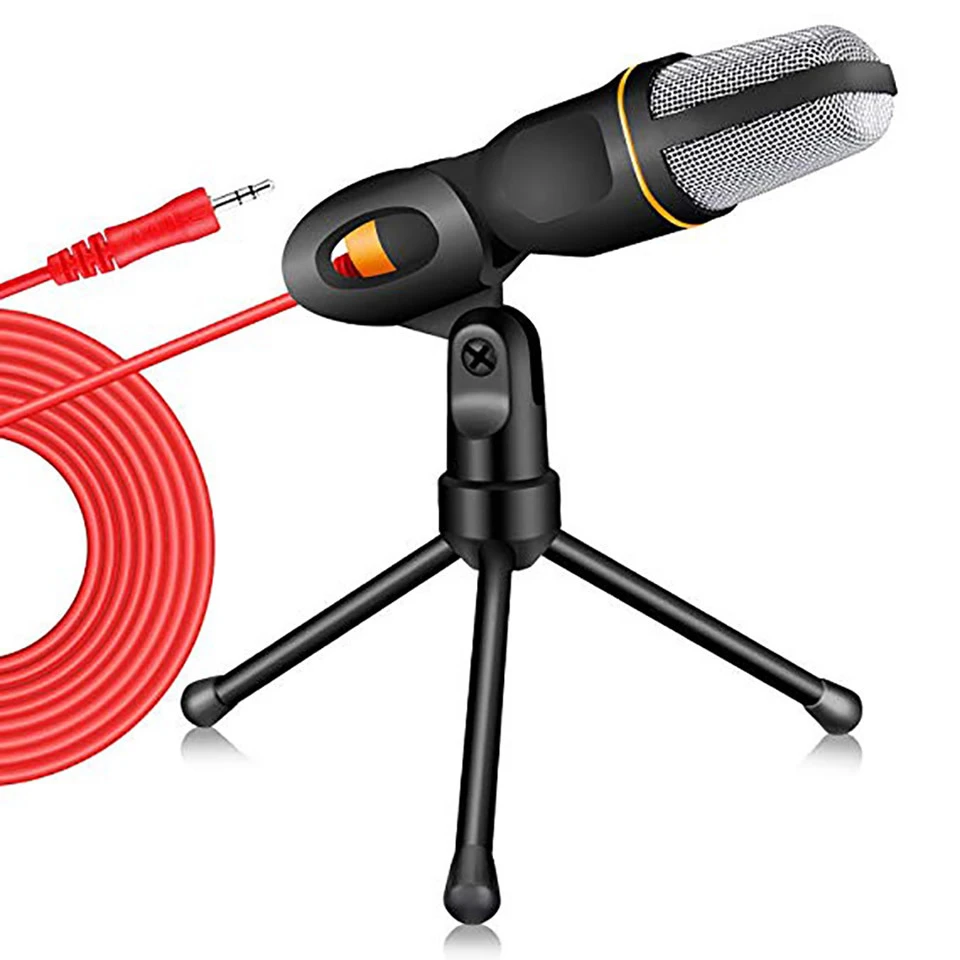 Professional Handheld Microphone With Stand Tripod 3.5mm Jack Wired Sound Stereo Mic For Desktop PC condenser microphone