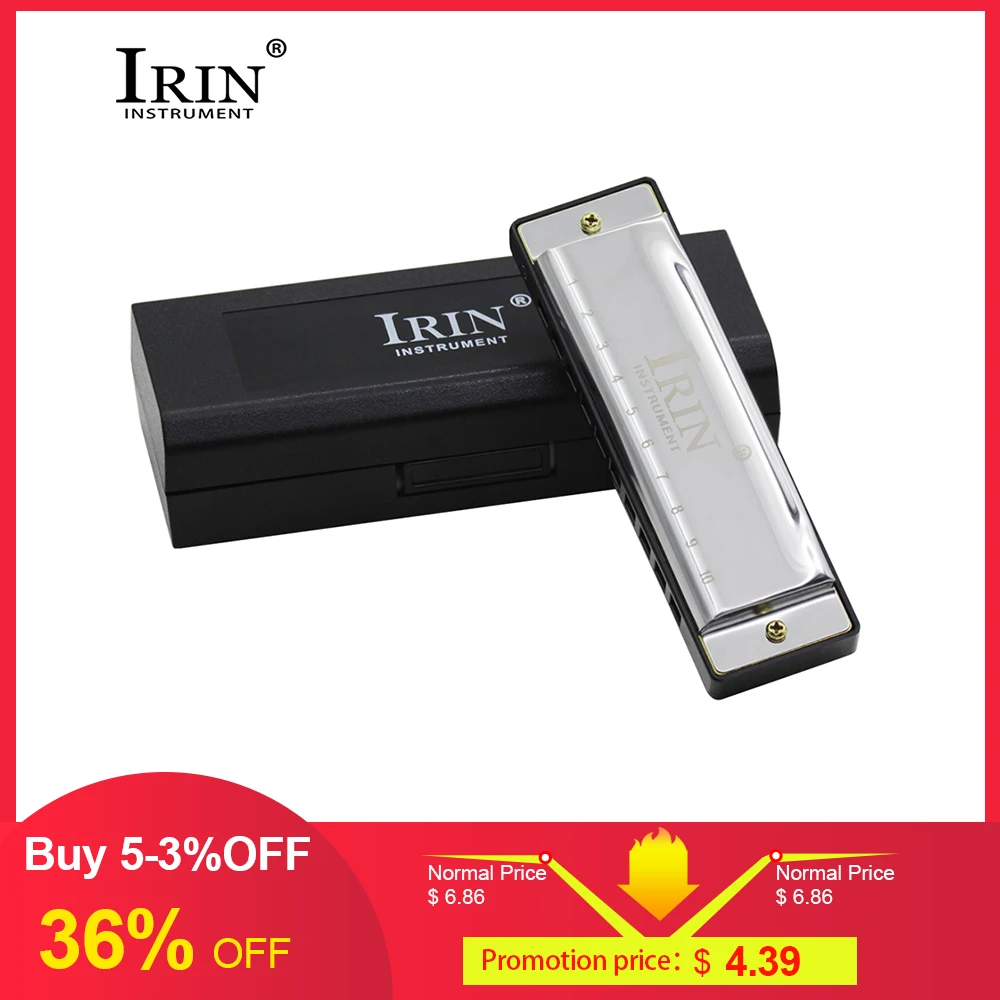 

IRIN Harmonicas 10 Holes 20 Tone Key of C Harmonica 3 Colors Blues Jazz Rock Folk Music Musical Instrument Diatonic Harp G-30