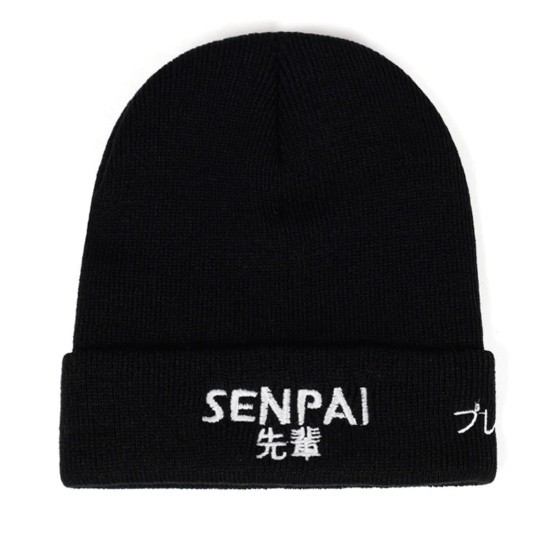 Korean version of SENPAI embroidery wool hat outdoor windproof warm hats fashion hip hop outdoor sports leisure cap wild caps