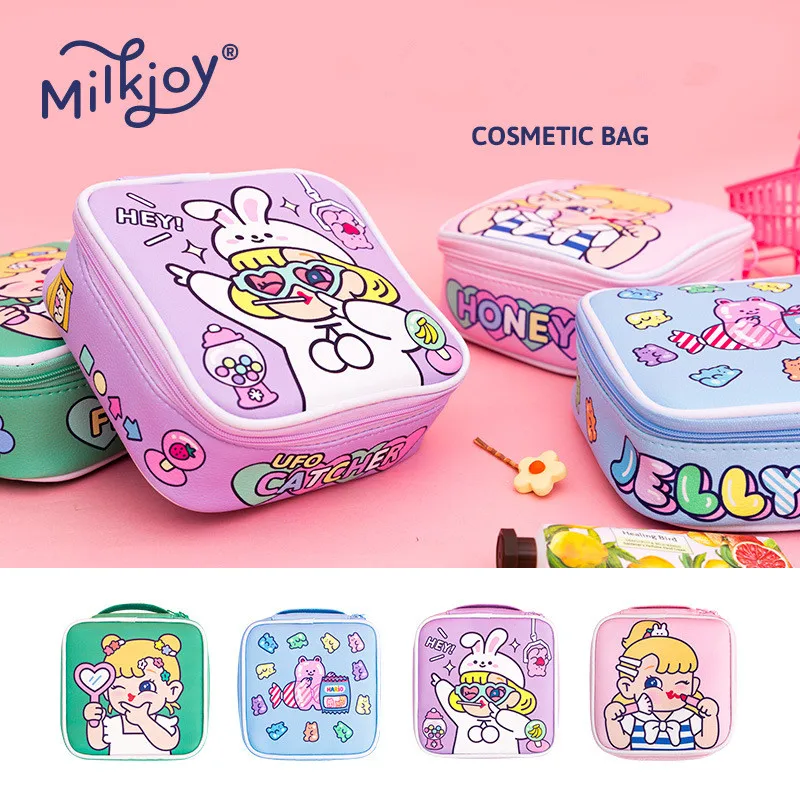 Вместительная мультяшная косметичка для женщин дорожный портативный органайзер