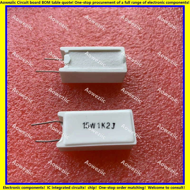 10 шт. 15W1K2J 15W1.2KJ RX27 горизонтальный цементный резистор 15W1.2K 15W1200 ohm Ω | Запасные части -4001287742502