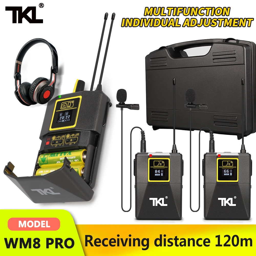 TKL PRO UHF беспроводной микрофон с отворотом Lavalier передатчиком бодипака SLR/phone