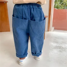 Маленькие дети осень и зима стиль гусеничный Снежинка саржа свободные толстые мягкие повседневные штаны для мальчиков брюки для девочек