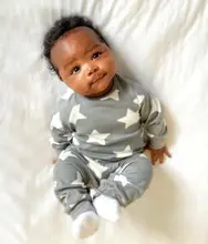 Combinaison pour nouveau né fille et garçon, barboteuse à manches longues et col rond, Style décontracté et créatif avec impression d'étoiles, printemps automne 