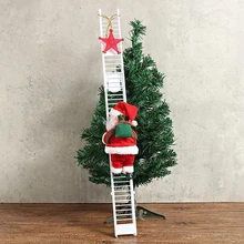 Прекрасный Рождественский Электрический подъемная лестница Санта Клаус орнаменты для рождественой елки Санта Клаус кукла с подняться лестницы для подарков