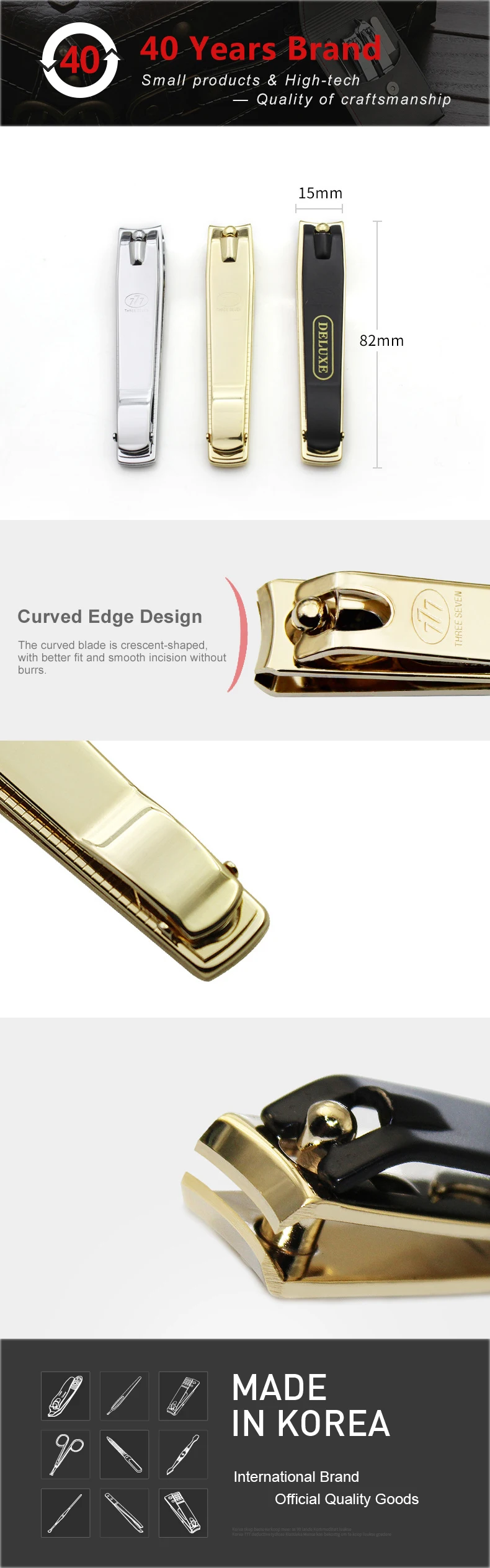 Description Picture 6 of itemTHREE SEVEN 3Sizes 1Pc Nail Clippers Toenail Scissors Pedicure Nail Tools Fingernail Cutters Manicure Trimmers with Nail Files