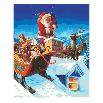 

Paint For Adults and Kids DIY Oil Painting Kits Pre-Printed Canvas Chimney