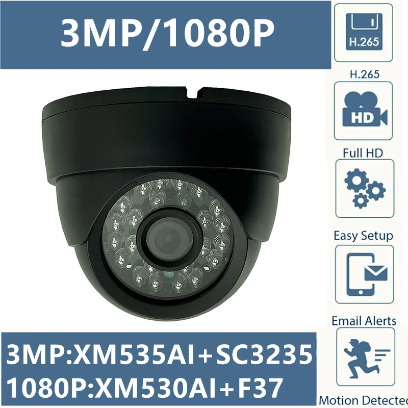 3MP 2MP IP потолочная купольная камера черный XM535AI + SC3235 2304*1296 1080P Onvif CMS XMEYE 24 светодиода
